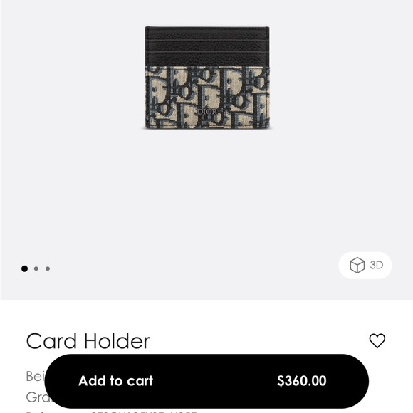 DIOR MENS CARDHOLDER. OBLIQUE cardholder. - Picture 2 of 11